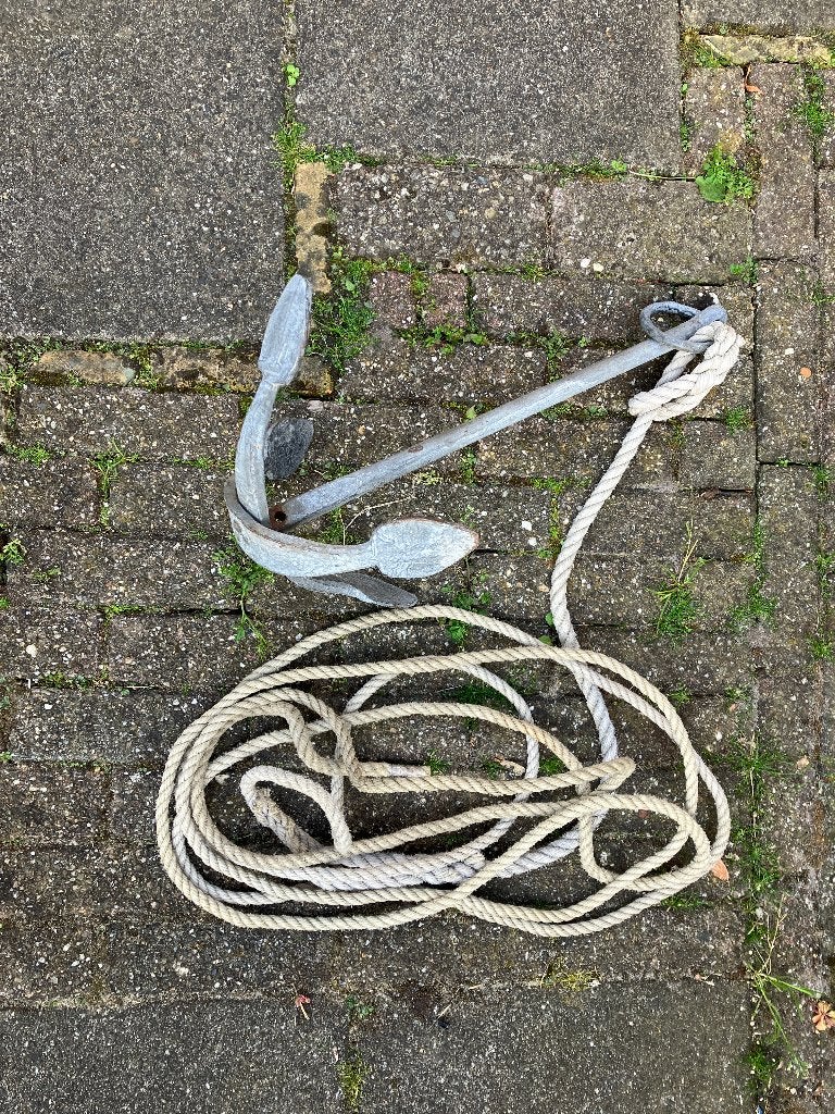anker 3,5kg + 7,5 meter touw bootanker, Watersport en Boten, Ophalen of Verzenden, Zo goed als nieuw, Overige typen
