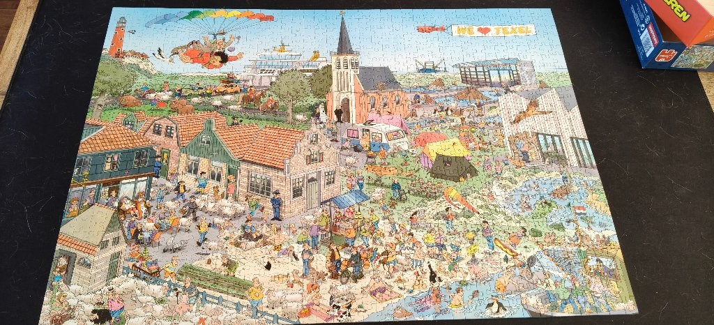 Jan van haasteren 1000 stukjes -Texel, Ophalen, 500 t/m 1500 stukjes, Zo goed als nieuw, Legpuzzel