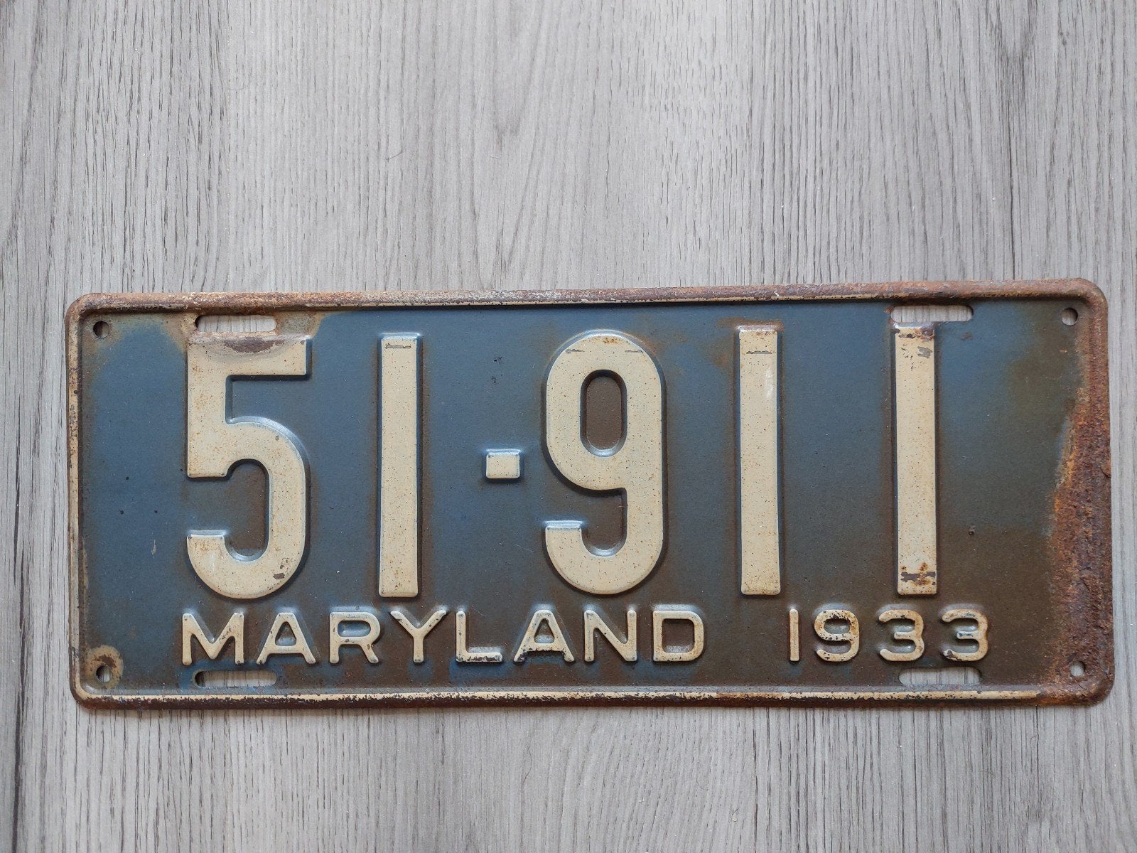 Kenteken 1933 Maryland USA Nummerplaat Nummerbord, Ophalen of Verzenden, Gebruikt, Auto's