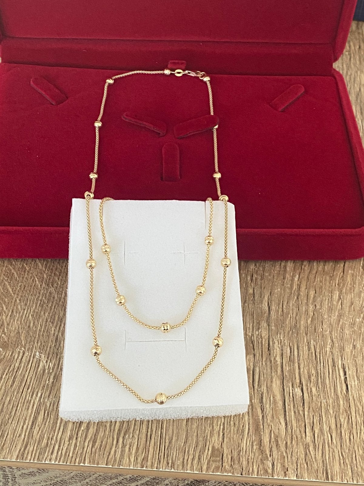 Practige 14 karaat gouden set: ketting en armband, Ophalen of Verzenden, Nieuw, Goud, Goud