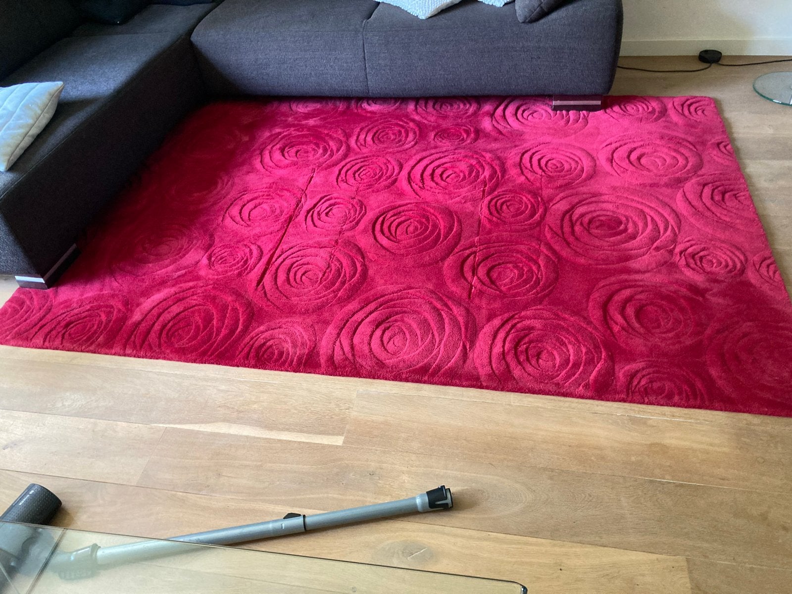 Design vloerkleed van zuiver Nieuw-Zeelandse schapenwol, Ophalen, Gebruikt, 150 tot 200 cm, 200 cm of meer