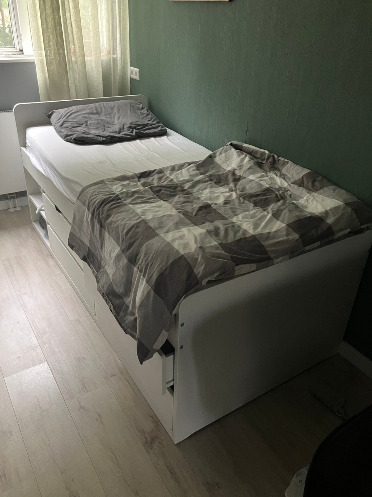 Ikea bed met opbergruimte 90x200, Ophalen, Gebruikt, 90 cm, Eenpersoons