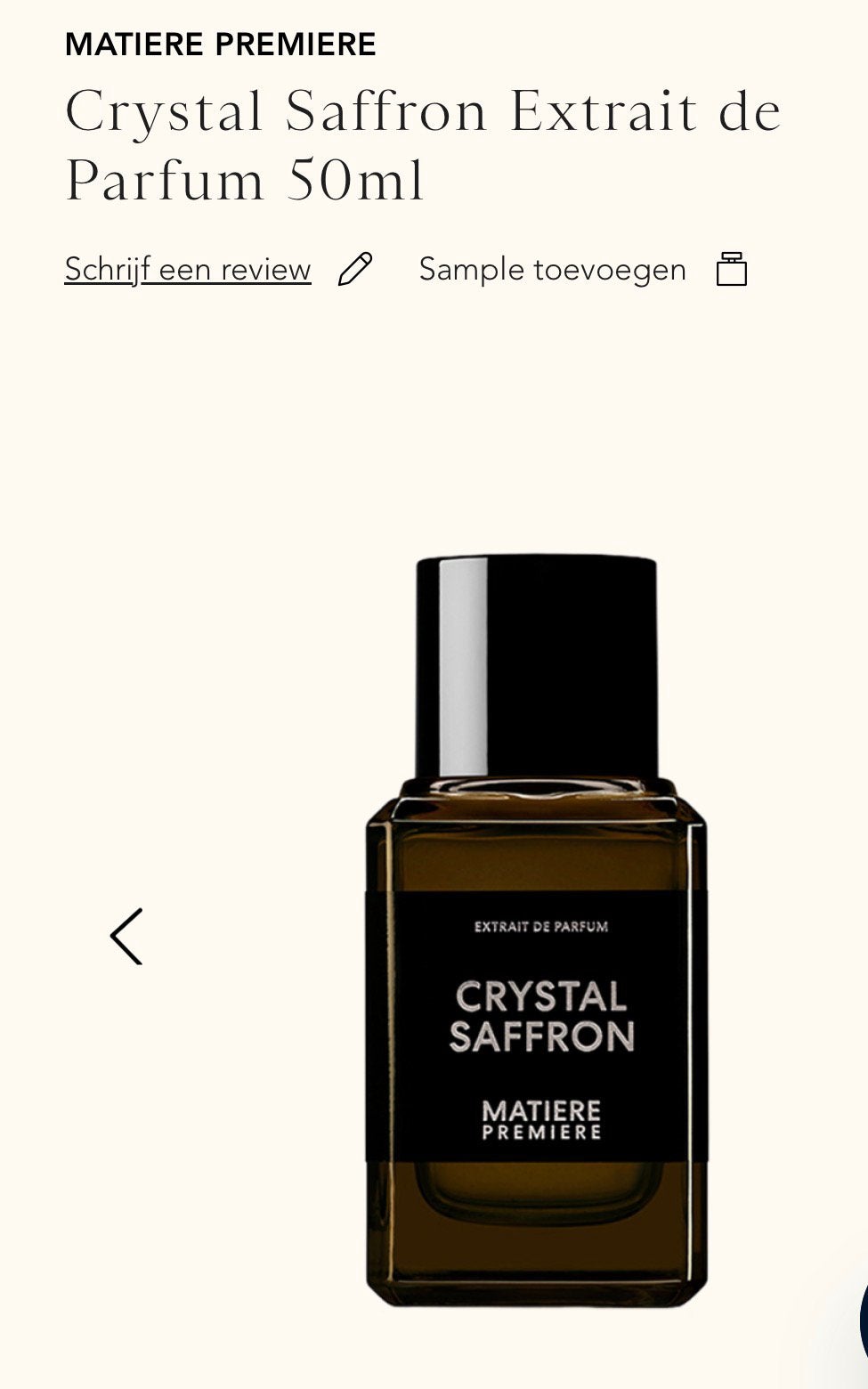 Matiere Premiere Crystal Saffron Extrait de Parfum 50 ml, Ophalen of Verzenden, Nieuw
