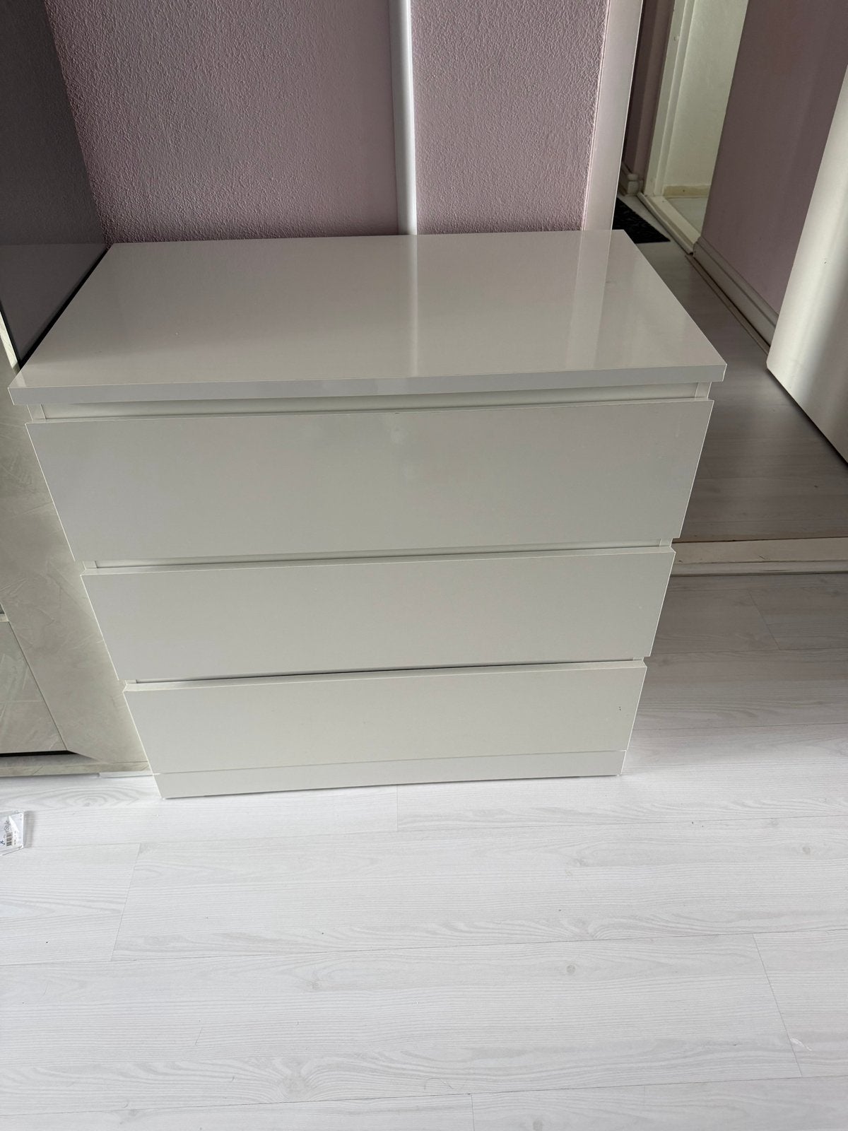 Witte ladekast met 3 laden, Ophalen, Overige materialen, Gebruikt, 50 tot 100 cm