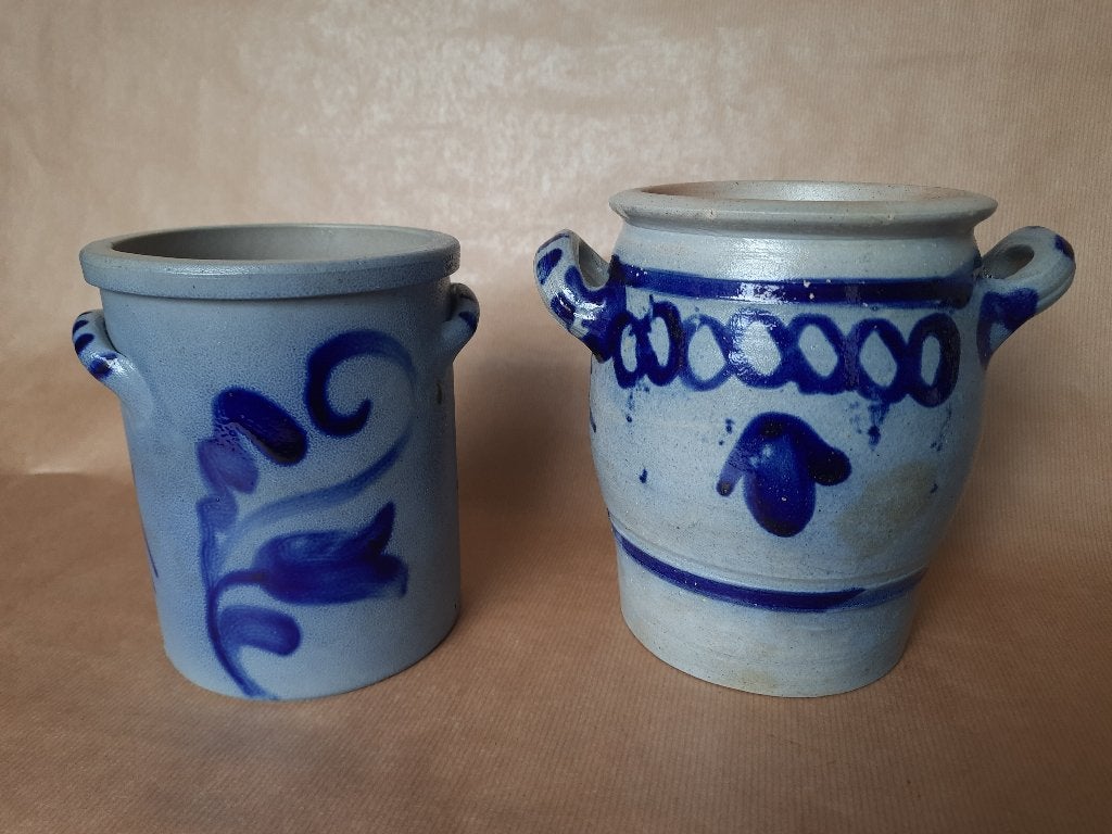 Set van 2 authentieke antieke Keulse potten (Westerwald), Ophalen