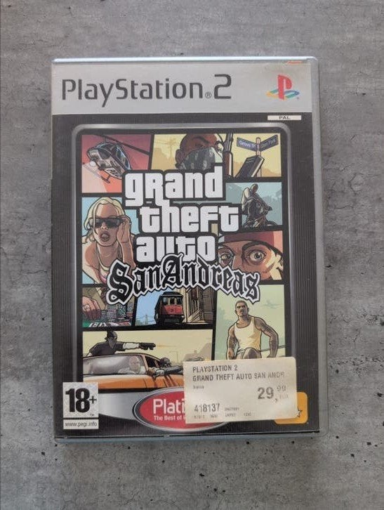 GTA San Andreas - Doos en Boekje (Geen Game!), Spelcomputers en Games, Avontuur en Actie, Gebruikt, Vanaf 18 jaar, 1 speler