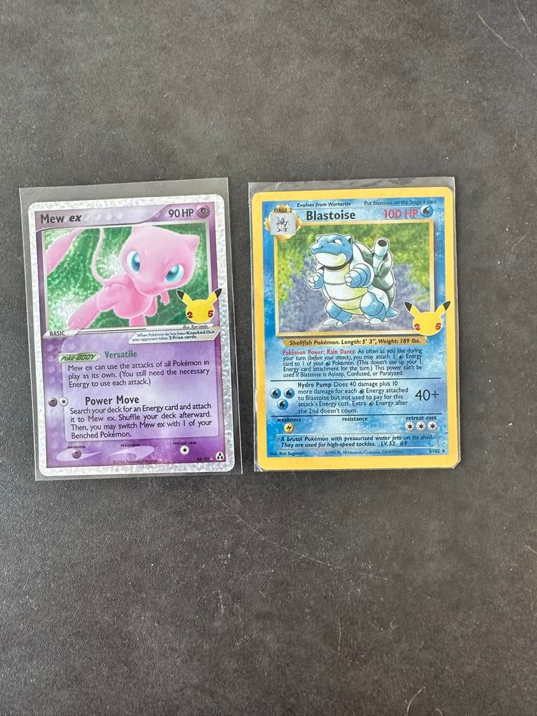 Blastoise en Mew ex Pokémon kaarten, Ophalen, Nieuw, Meerdere kaarten, Foil
