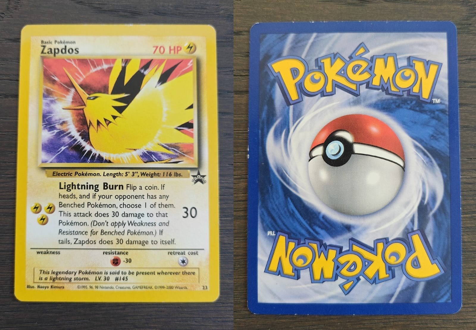 Zapdos Promo Pokémon Kaart - Wizards Black Star Promo #23, Ophalen of Verzenden, Zo goed als nieuw, Losse kaart
