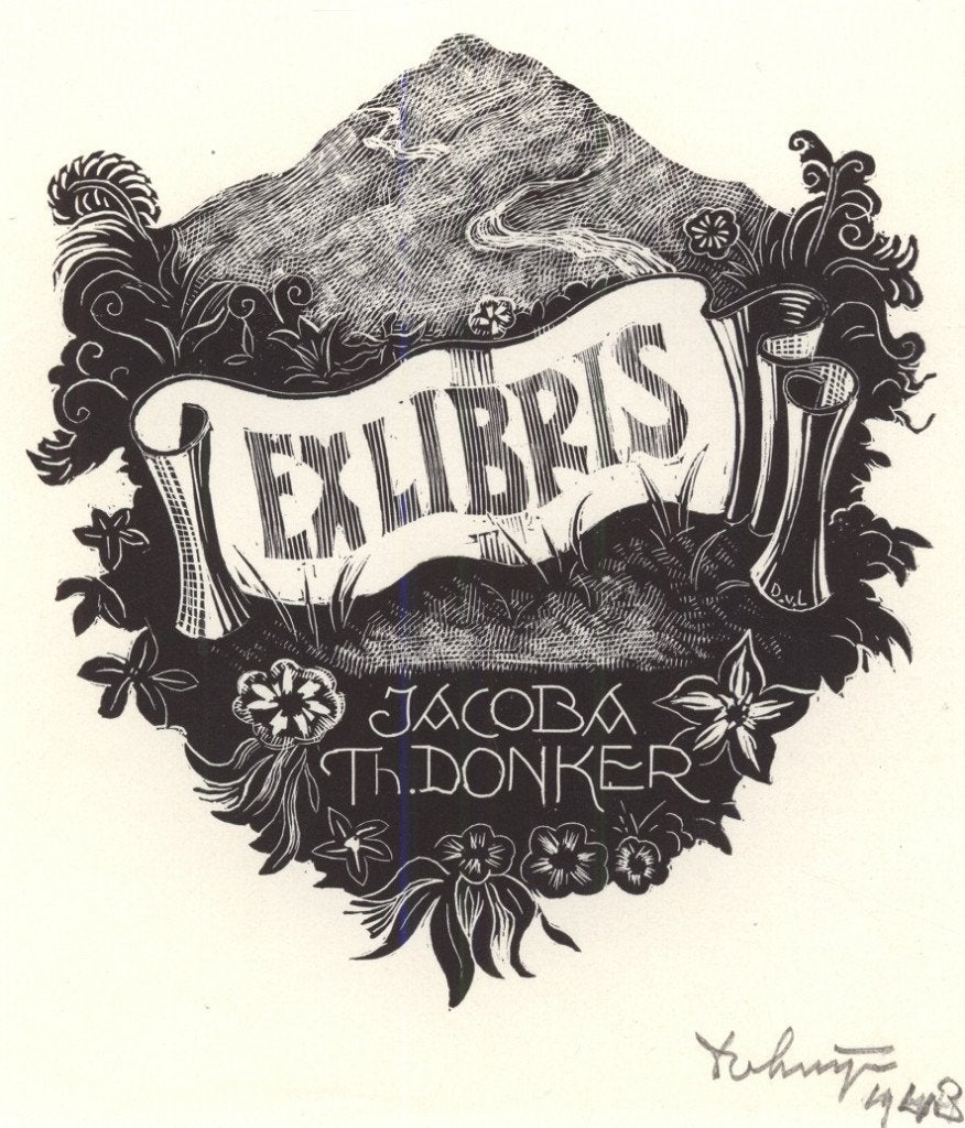 0235 Ex Libris Nederland : Dirk Govert van Luijn, 1943, Verzenden, Ex libris