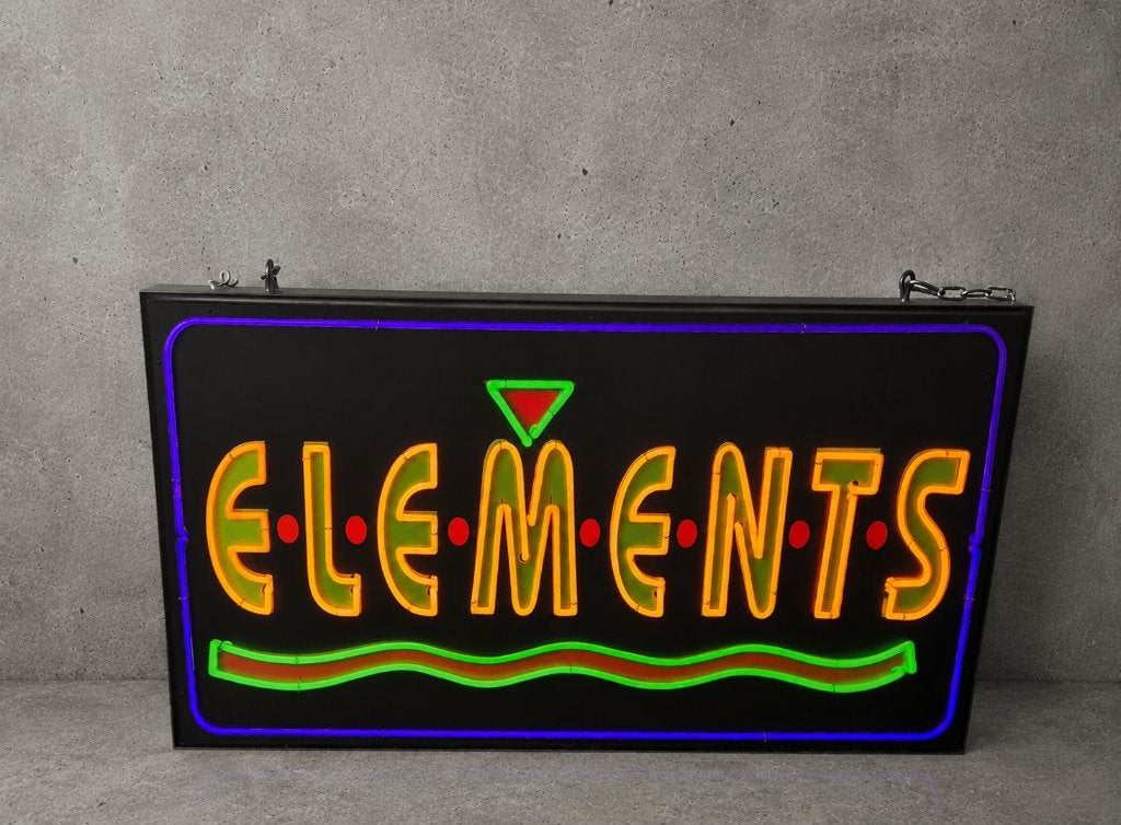 Vintage neon verlichting - ELEMENTS - Topstaat!, Ophalen, -, -, Meerkleurig