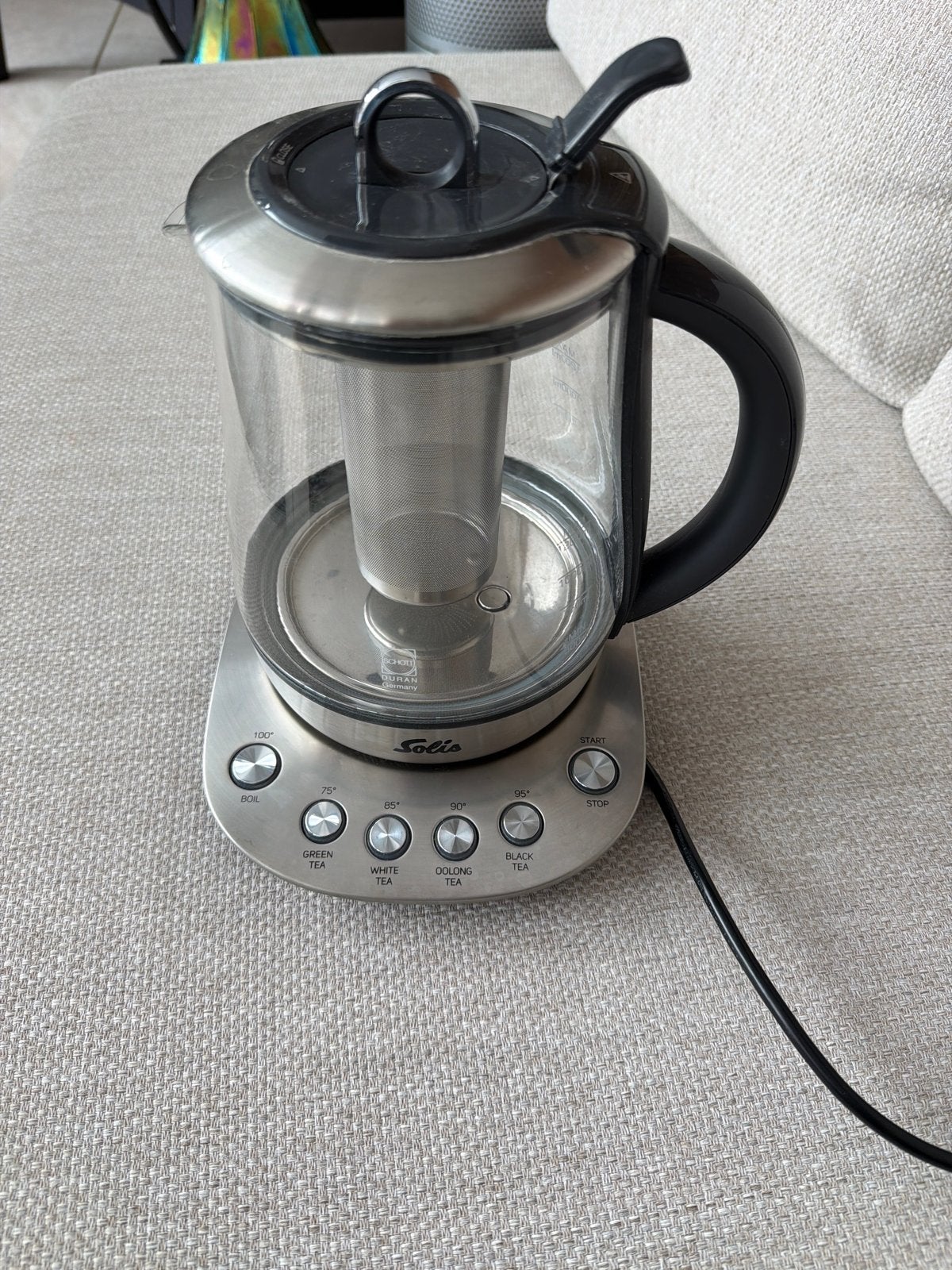 Solis Waterkoker en Theemaker - KE1303, Witgoed en Apparatuur, Waterkokers, 1 tot 2 liter, Ophalen of Verzenden, Zo goed als nieuw
