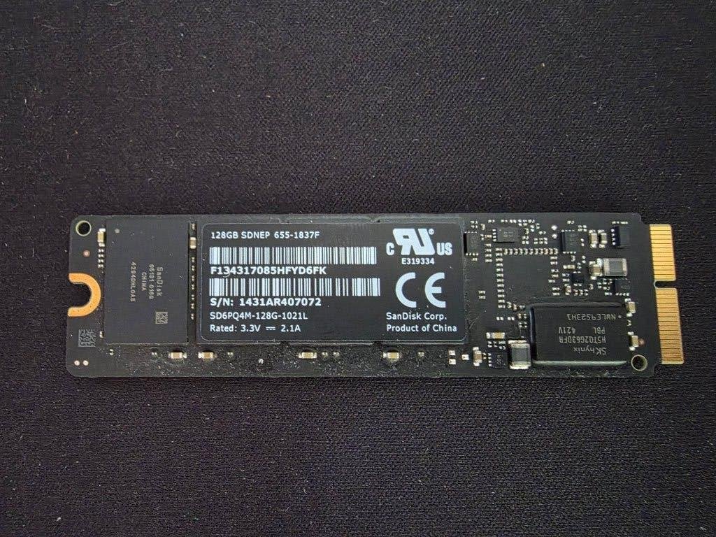Apple SSD 128GB – 655-1837F – (SD0128F), Computers en Software, Harde schijven, Gebruikt, SSD, Ophalen of Verzenden, Laptop