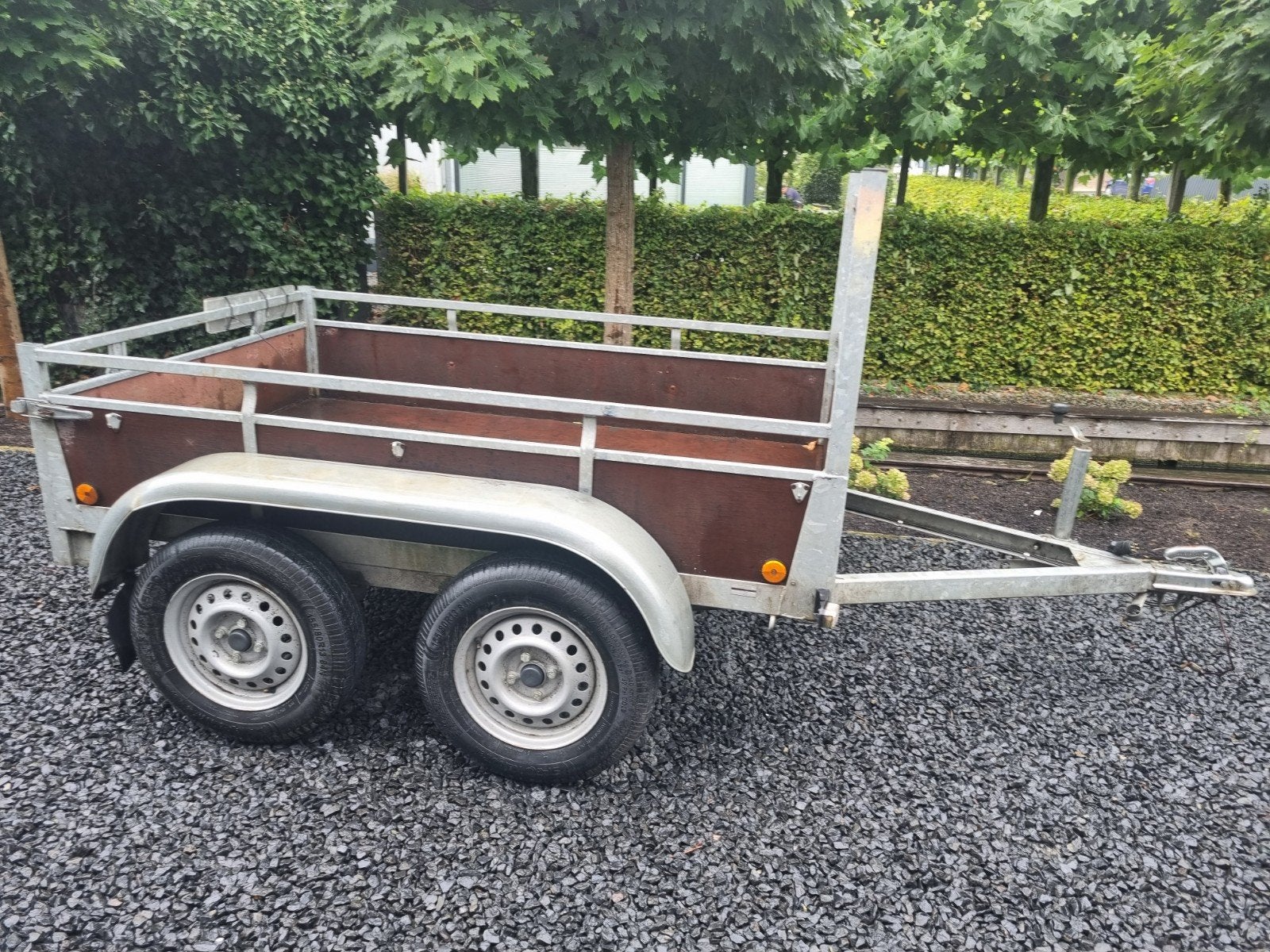 Gegalvaniseerde tandemasser aanhanger aanhangwagen, Doe-het-zelf en Verbouw, 100 liter of meer, Ophalen of Verzenden, Transportkar