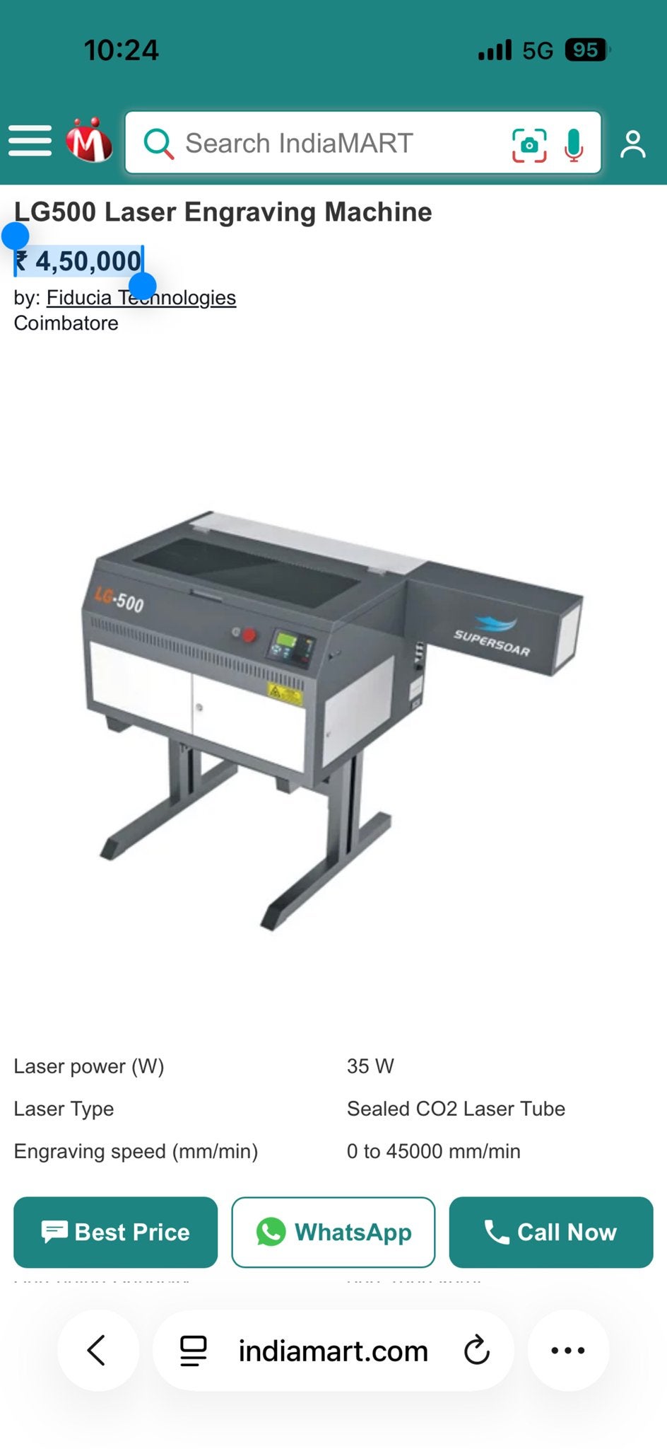 LG500 Lasergraveermachine - 35W CO2 Laser, Ophalen, Gebruikt, Gereedschap of Toebehoren