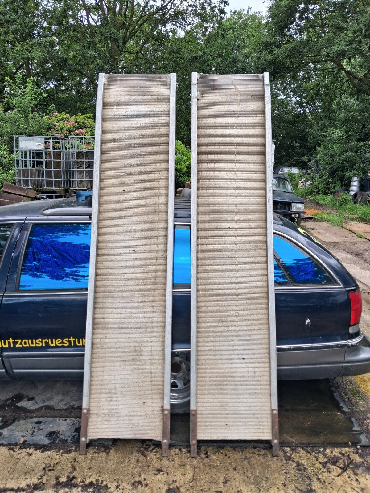 Set van 2 aluminium oprijplaten, Auto diversen, Aanhangers en Bagagewagens, Ophalen of Verzenden, Gebruikt