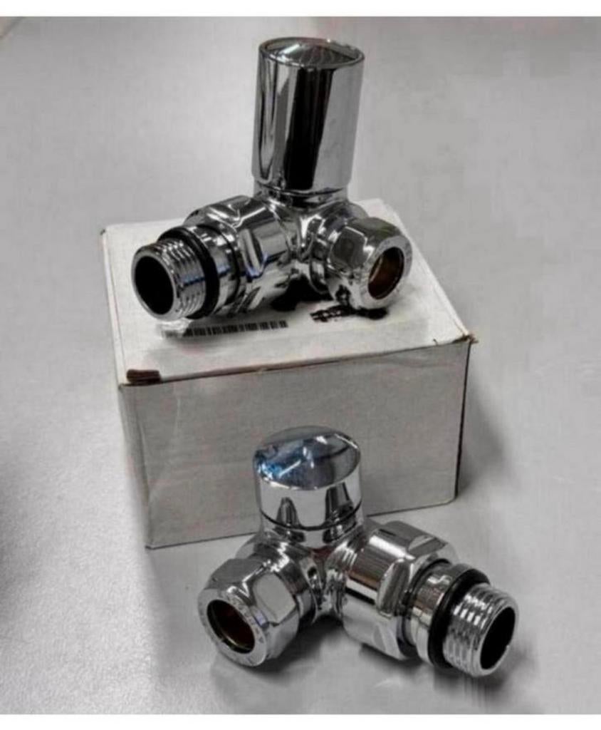 Handdoekrek Radiatorkleppen 15mm radiator klep hoek 4X SET, Doe-het-zelf en Verbouw, Nieuw, Ophalen of Verzenden, H, H