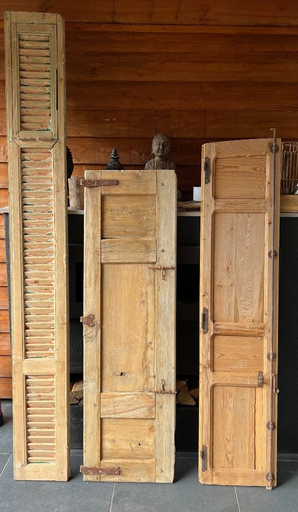 Louvre luiken oud deur paneel shutter luik Frans, Verburgt Vintage, 46 cm, Hout, Nieuw