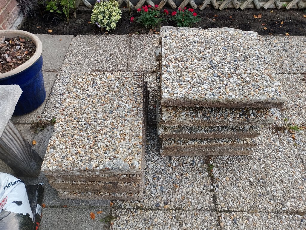 gratis grindtegels, Ophalen, Gebruikt, Beton, Terrastegels
