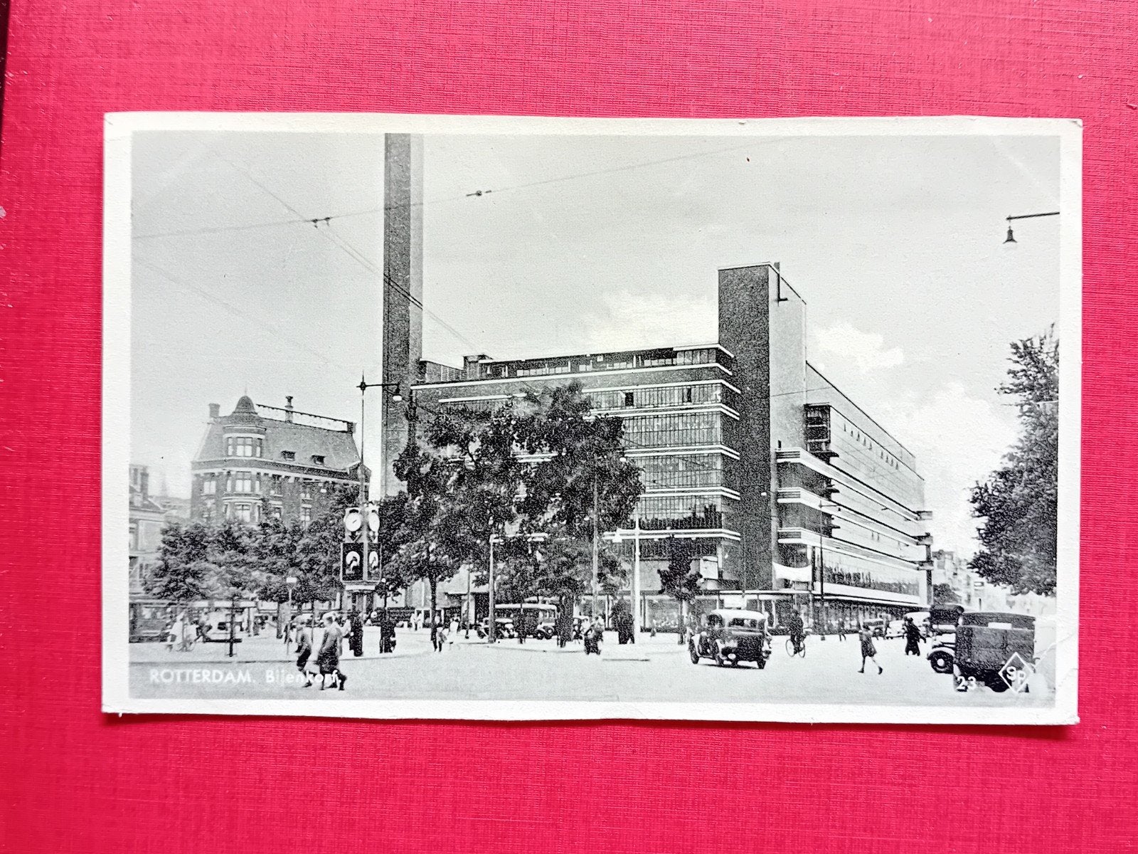 Oude Ansichtkaart Rotterdam Bijenkorf, Verzamelen, Ansichtkaarten | Nederland, Ophalen of Verzenden, 1940 tot 1960, Ongelopen