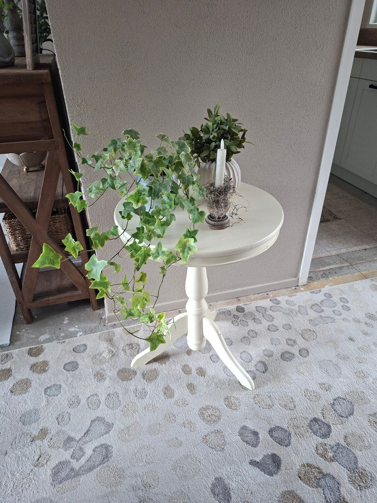 Brocante ecru wijntafeltje ophalen Hummelo, Ophalen, Gebruikt, Landelijk brocante, Rond