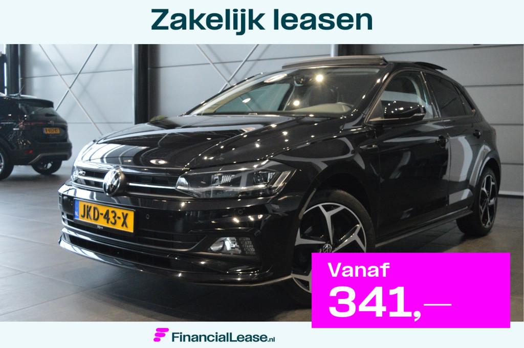 Volkswagen Polo 1.0 TSI R-LINE clima cruise pano camera led, Gebruikt, Euro 6, 580 kg, Zwart