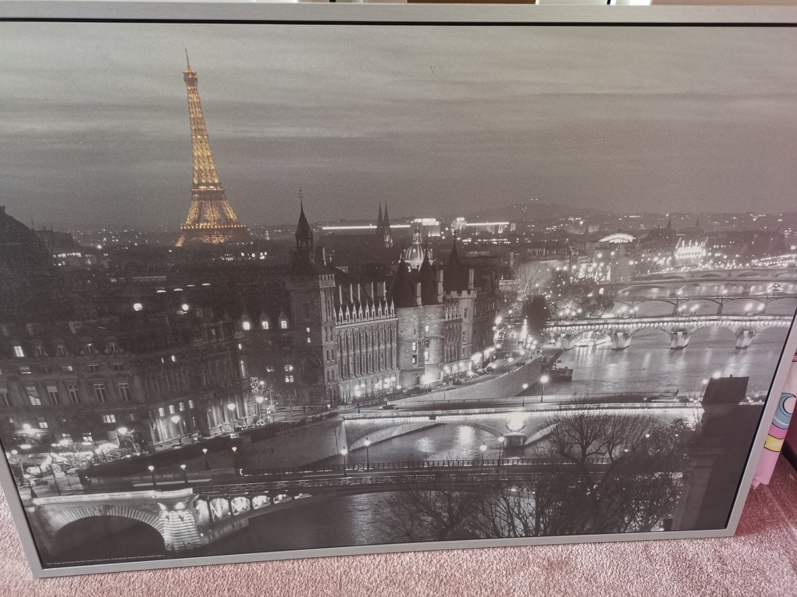 Parijs Eiffeltoren Canvas Zwart-Wit, Ophalen, 50 – 75, Gebruikt, Print