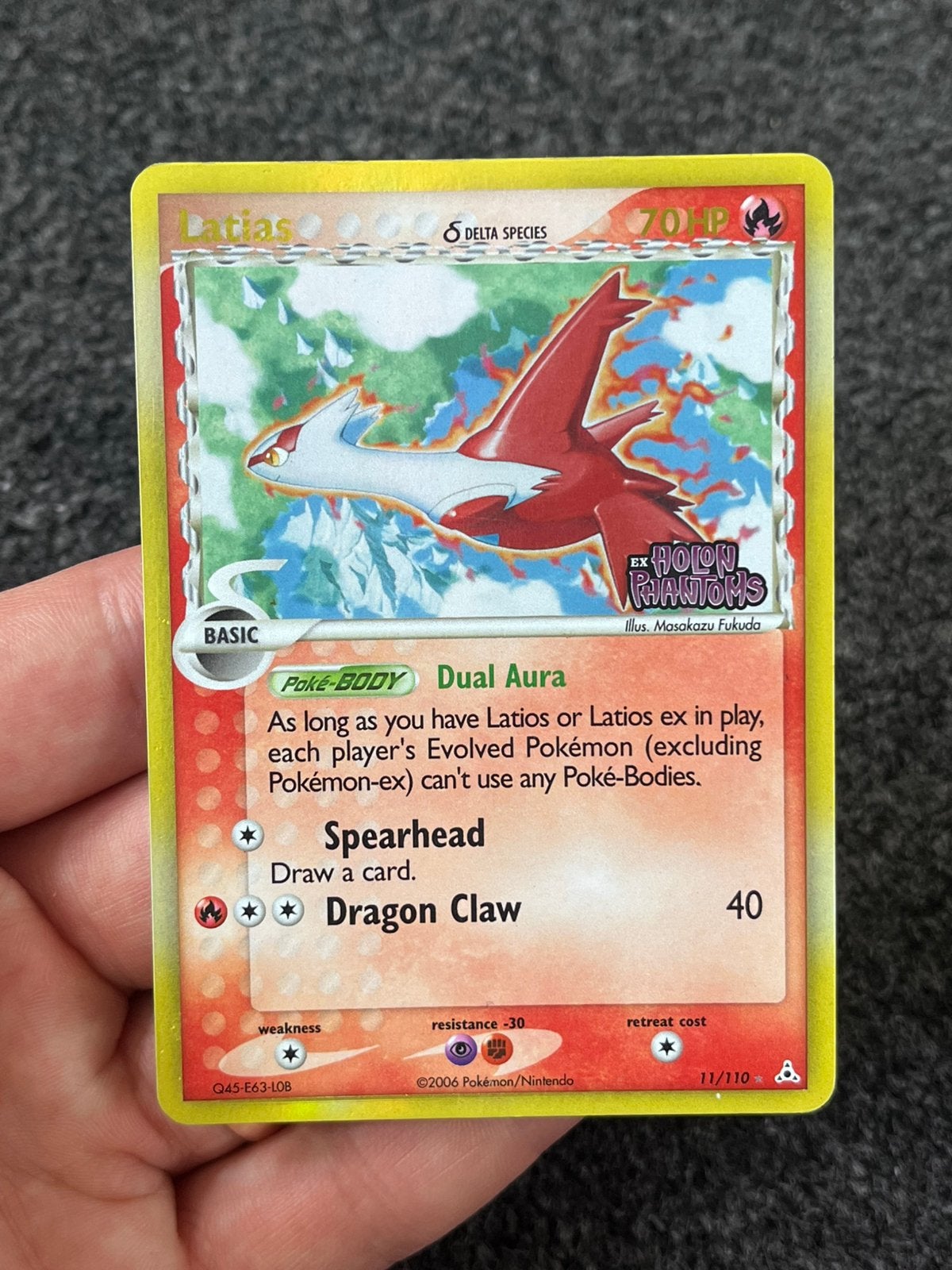 Pokémon Latios reverse holo #11 ex holon phantoms -excellent, Verzenden, Zo goed als nieuw, Losse kaart, Foil