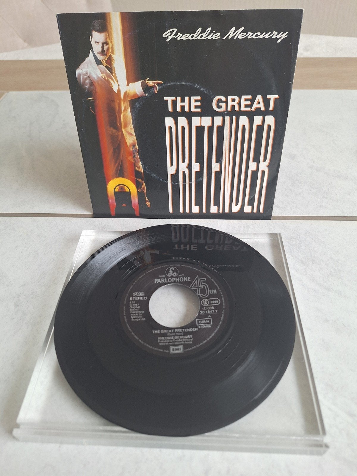 Single van  FREDDIE MERCURY  // THE GREAT PRETENDER ...1987, Cd's en Dvd's, Vinyl | Pop, Ophalen of Verzenden, Zo goed als nieuw