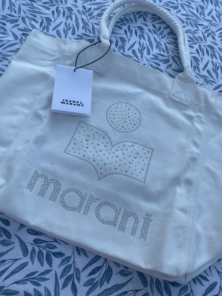 Isabel Marant Yenky tas wit met studs, Verzenden, Zo goed als nieuw, Wit, Shopper