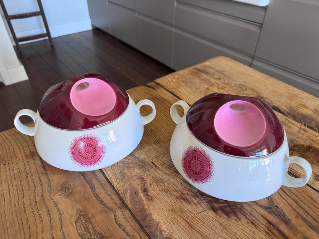 2x Bareuther Waldsassen Rosetta soepkommen met deksel, Huis en Inrichting, Keuken | Servies, Ophalen of Verzenden, Zo goed als nieuw