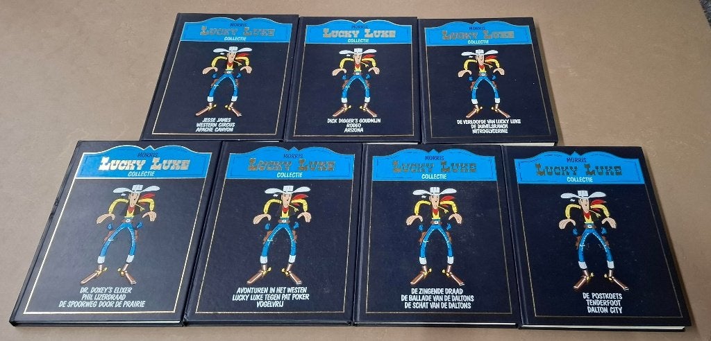 7 x Lucky Luke - Lekturama Collectie (21 titels), Meerdere stripboeken, Ophalen of Verzenden, Gelezen, Morris & Goscinny