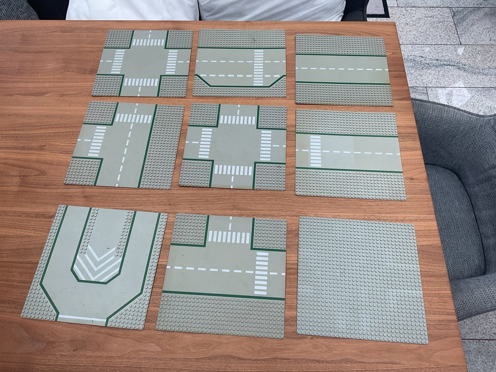 9 stuks LEGO bodem grond en wegenplaten in nette staat, Ophalen of Verzenden, Gebruikt
