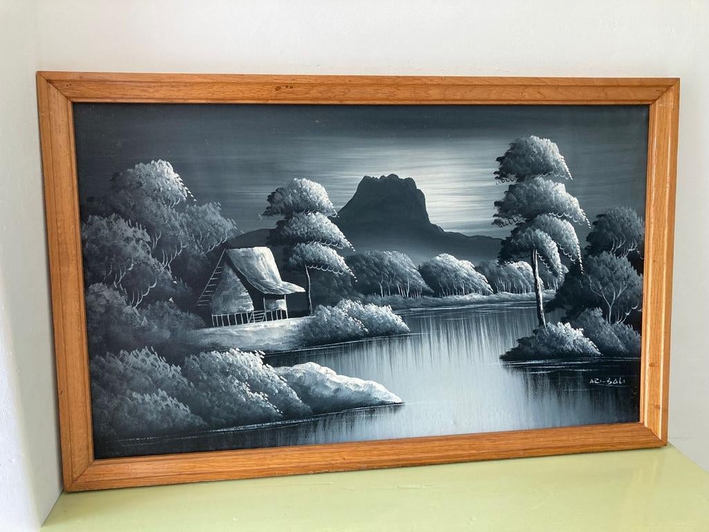 Mooi schilderij uit Indonesië, Bali, Antiek en Kunst, Kunst | Schilderijen | Klassiek, Ophalen