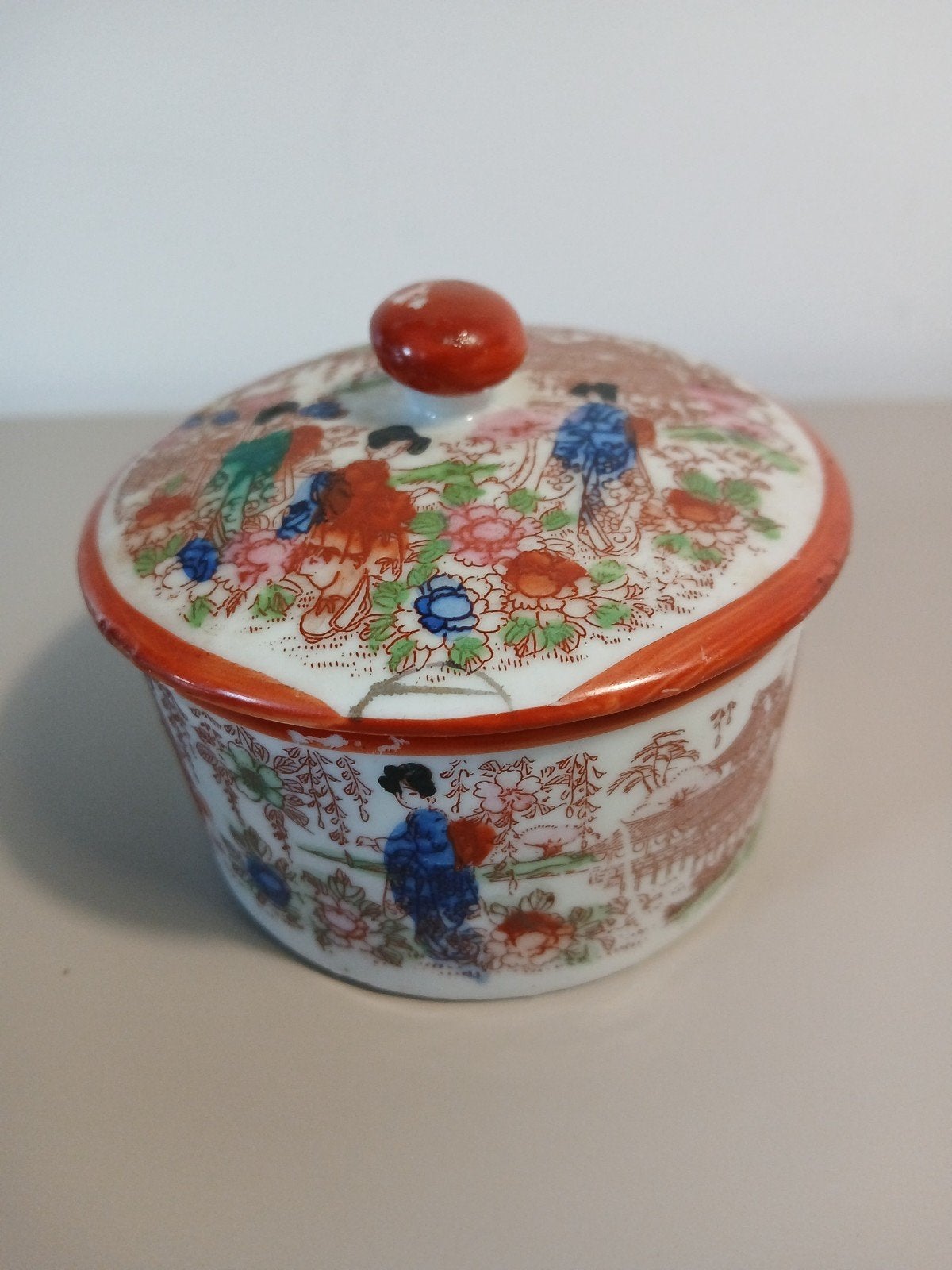 Chinees Japans? aardewerk dekselpotje, Antiek en Kunst, Ophalen of Verzenden