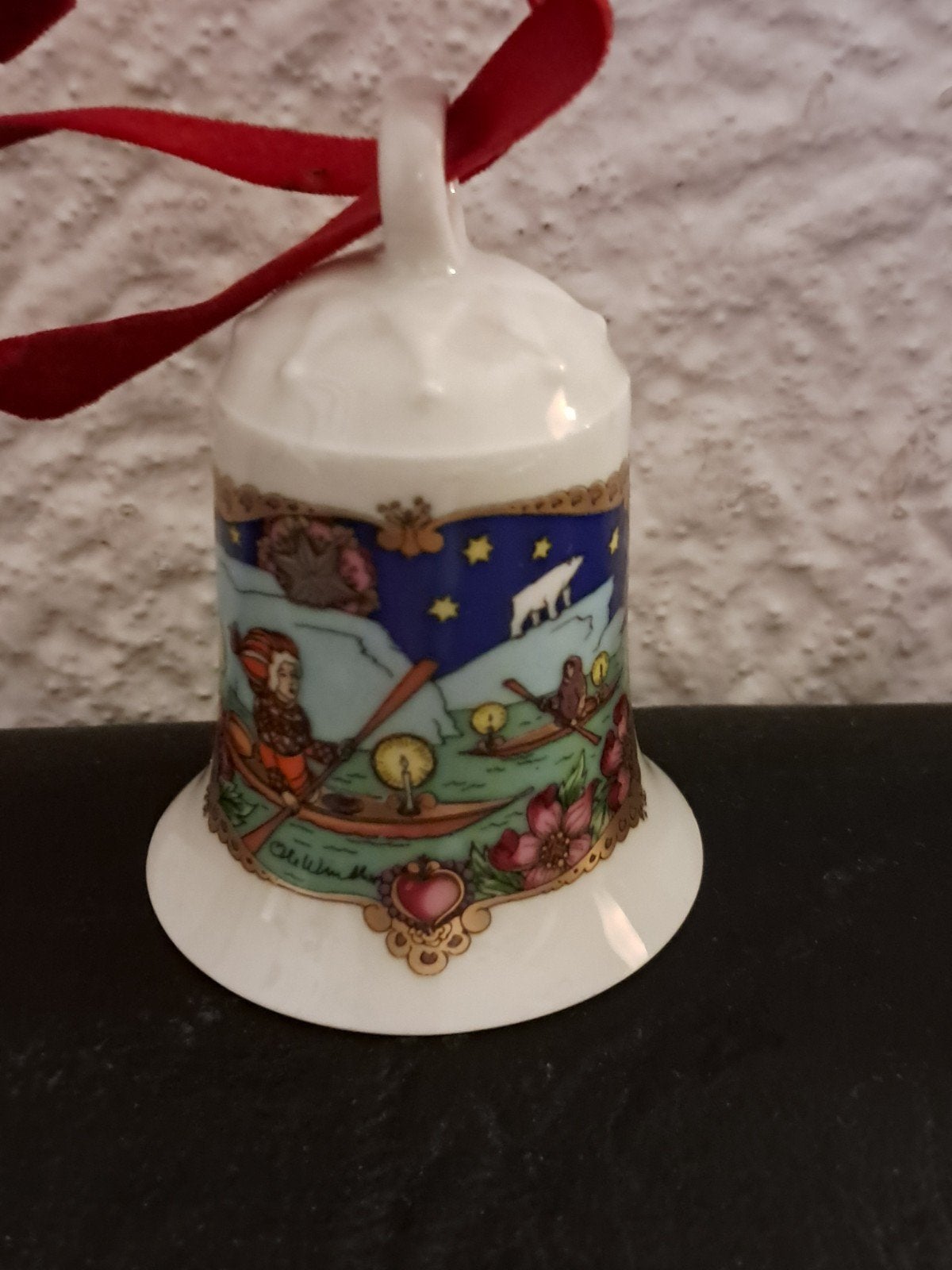 Hutschenreuter kerstklok ijsbeer 1980, Ophalen of Verzenden, Zo goed als nieuw