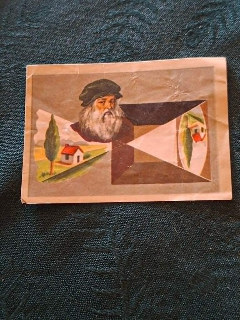 Prentje/Chromo : Camera obscura / Leonardo da Vinci, Verzamelen, Gebruikt, Verzenden, Voor 1940, Prent