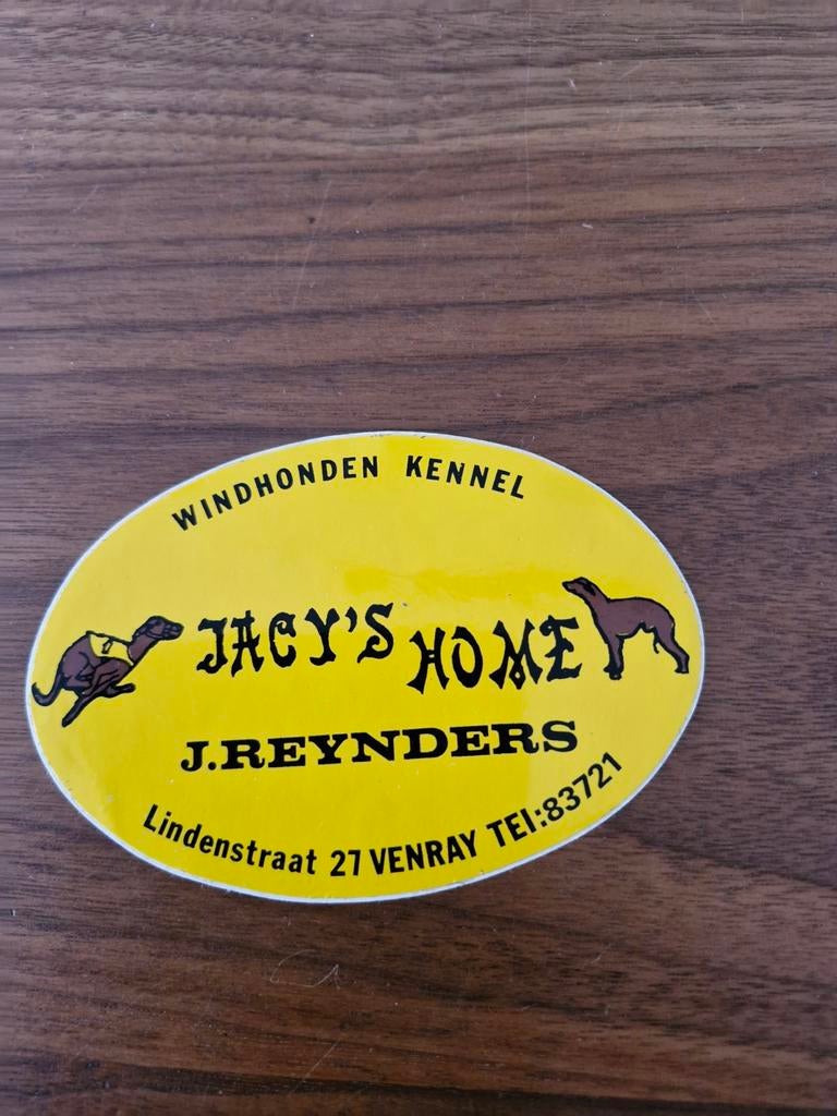 7014 Sticker Jacy's Home ,j Reynders Venray, Ophalen of Verzenden, Zo goed als nieuw