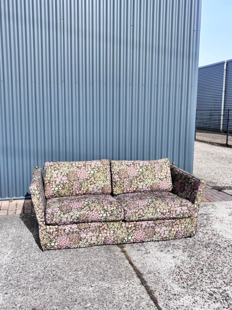 Vintage bank bloemen slaapbank, Huis en Inrichting, Banken | Bankstellen, Ophalen, Gebruikt, 150 tot 200 cm, Tweepersoons