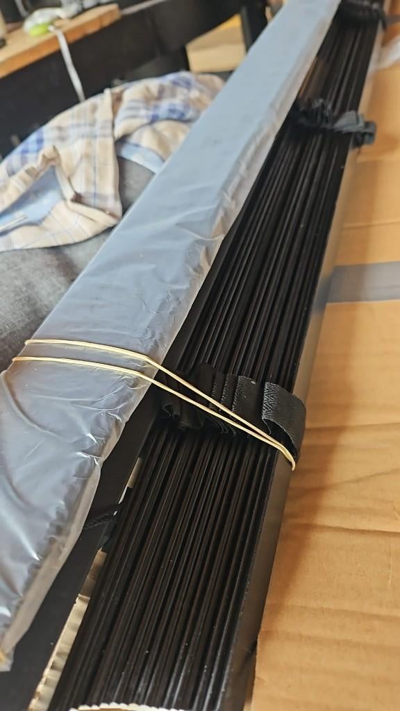 NIEUW! Houten jaloezie zwart breed 137cm x hoog 105 cm, Huis en Inrichting, Ophalen, 100 tot 150 cm, Zwart, Zo goed als nieuw