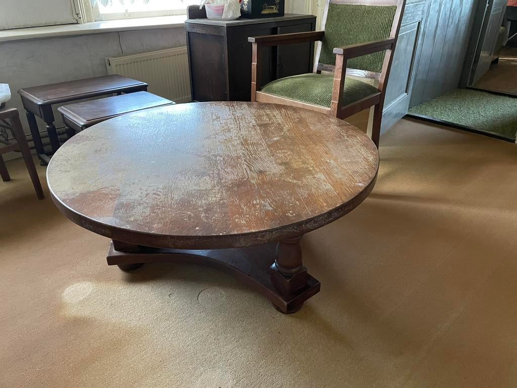 Massief eikenhouten salontafel, Ophalen