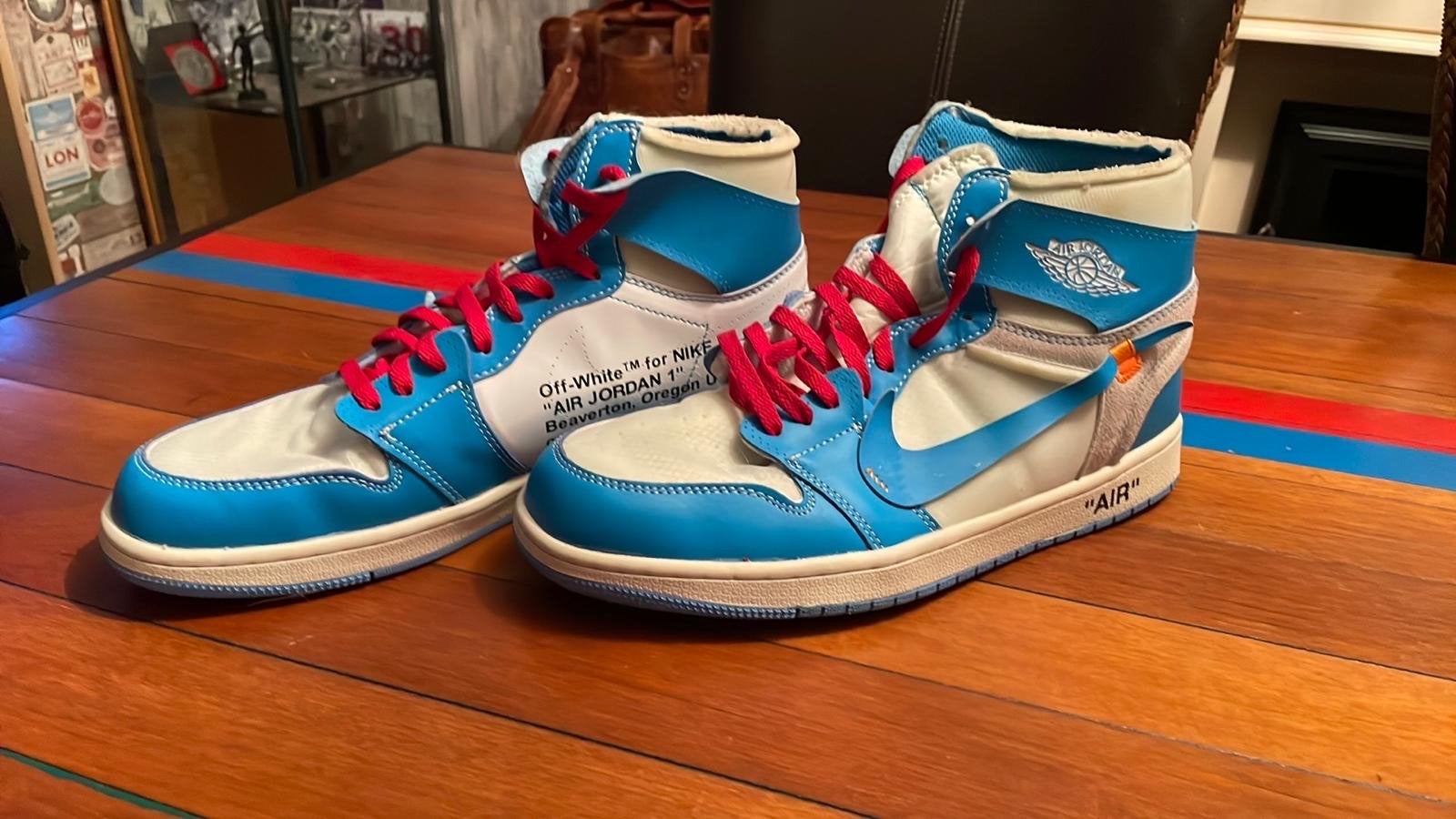 Replica Nike Off White Sneakers - Maat 47, Ophalen of Verzenden, Gedragen, Blauw, Sneakers of Gympen