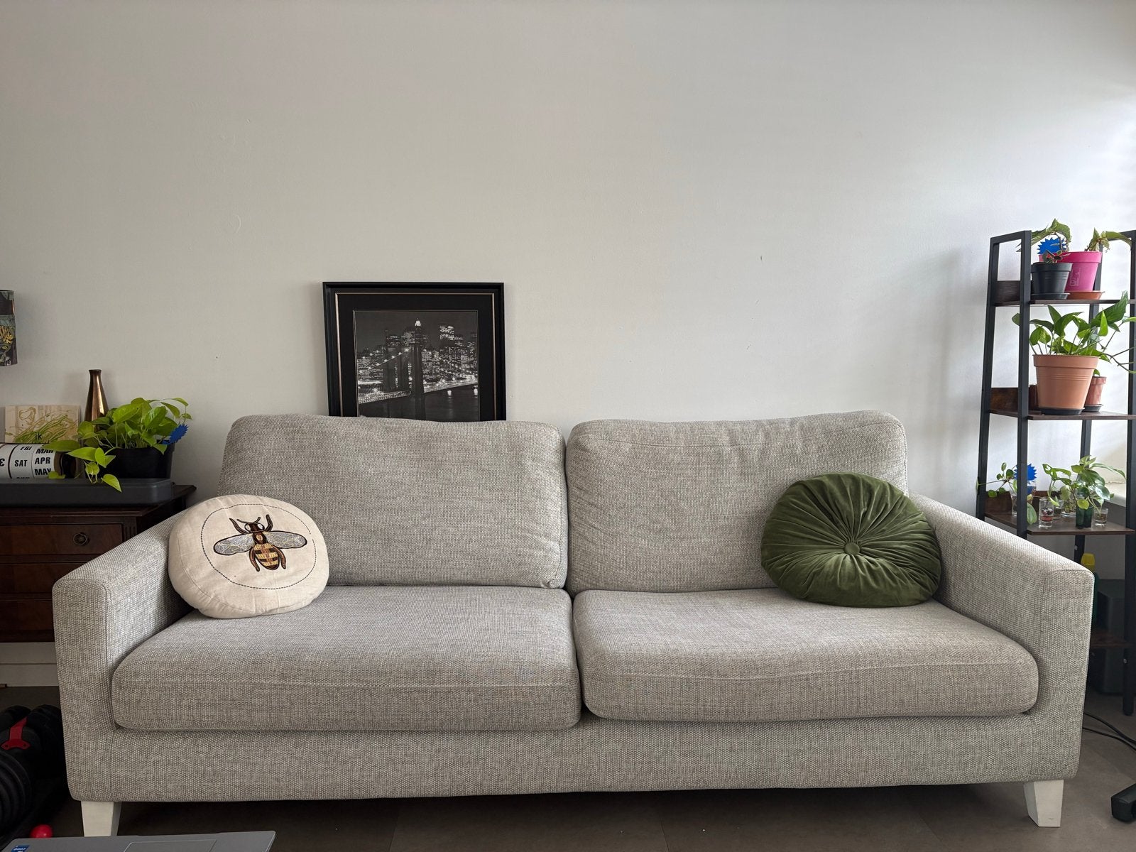 Comfortabele 4-zits bank, Ophalen, Gebruikt, 75 tot 100 cm, Rechte bank