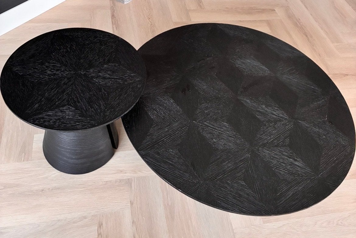 Richmond Salontafel Set Zwart,   - Atlas Rotterdam, Ophalen, Gebruikt, 50 tot 100 cm, 100 tot 150 cm