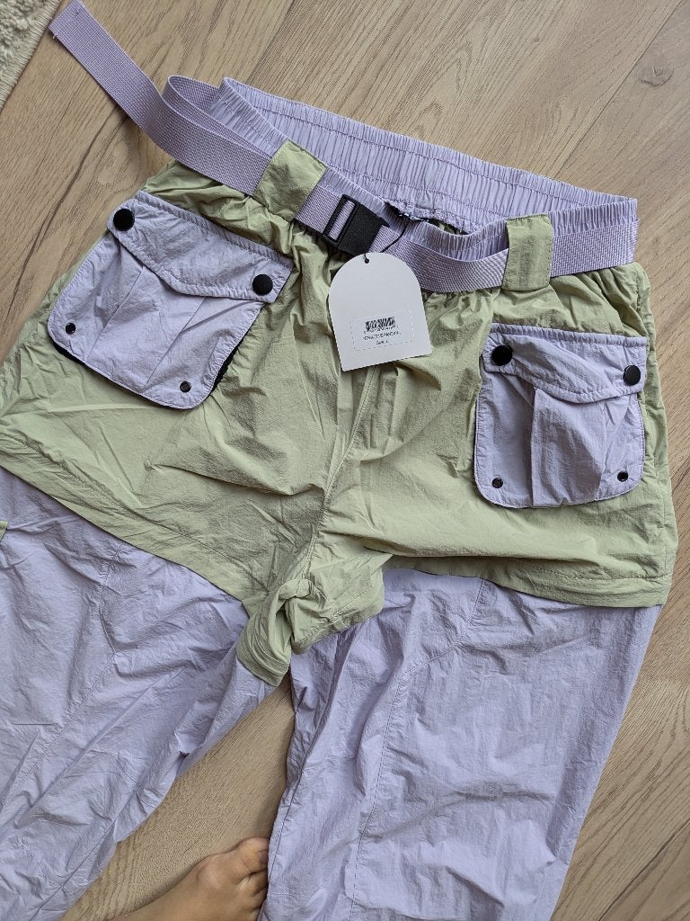 Lavender Sage Zip-Off Pants - Notice The Reckless | NIEUW, Kleding | Dames, Broeken en Pantalons, Paars, Maat 42/44 (L), Nieuw