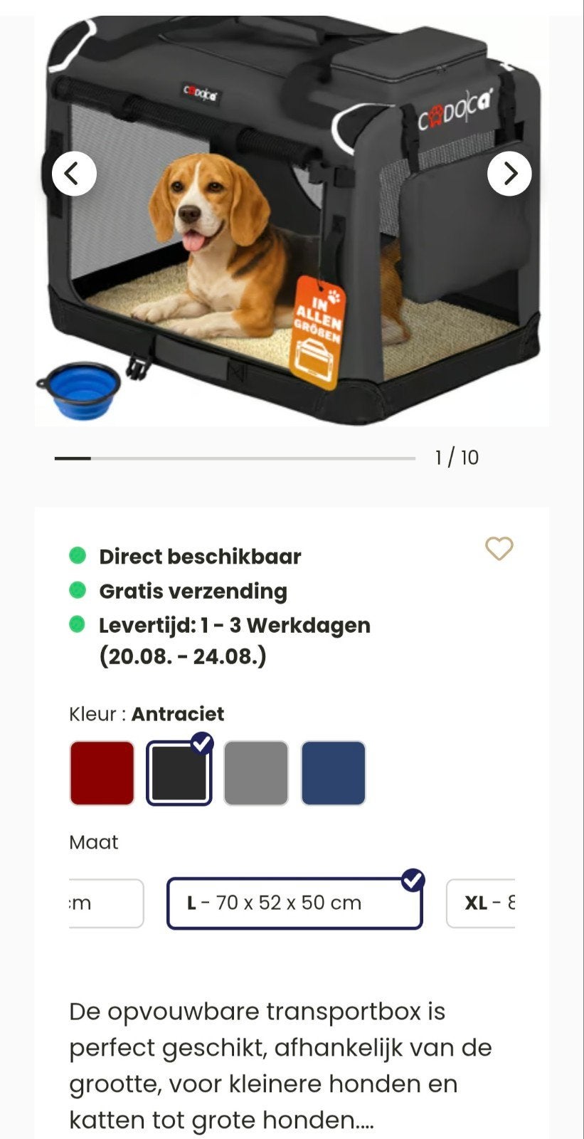 reisbench voor hond, Dieren en Toebehoren, Ophalen, Nieuw