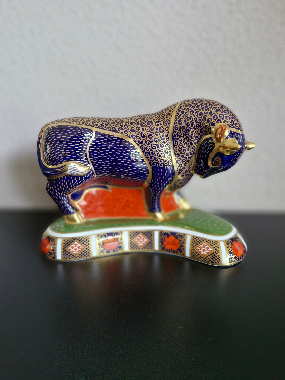 Royal Crown Derby Stier Figuur - Prachtig Porselein, Ophalen of Verzenden