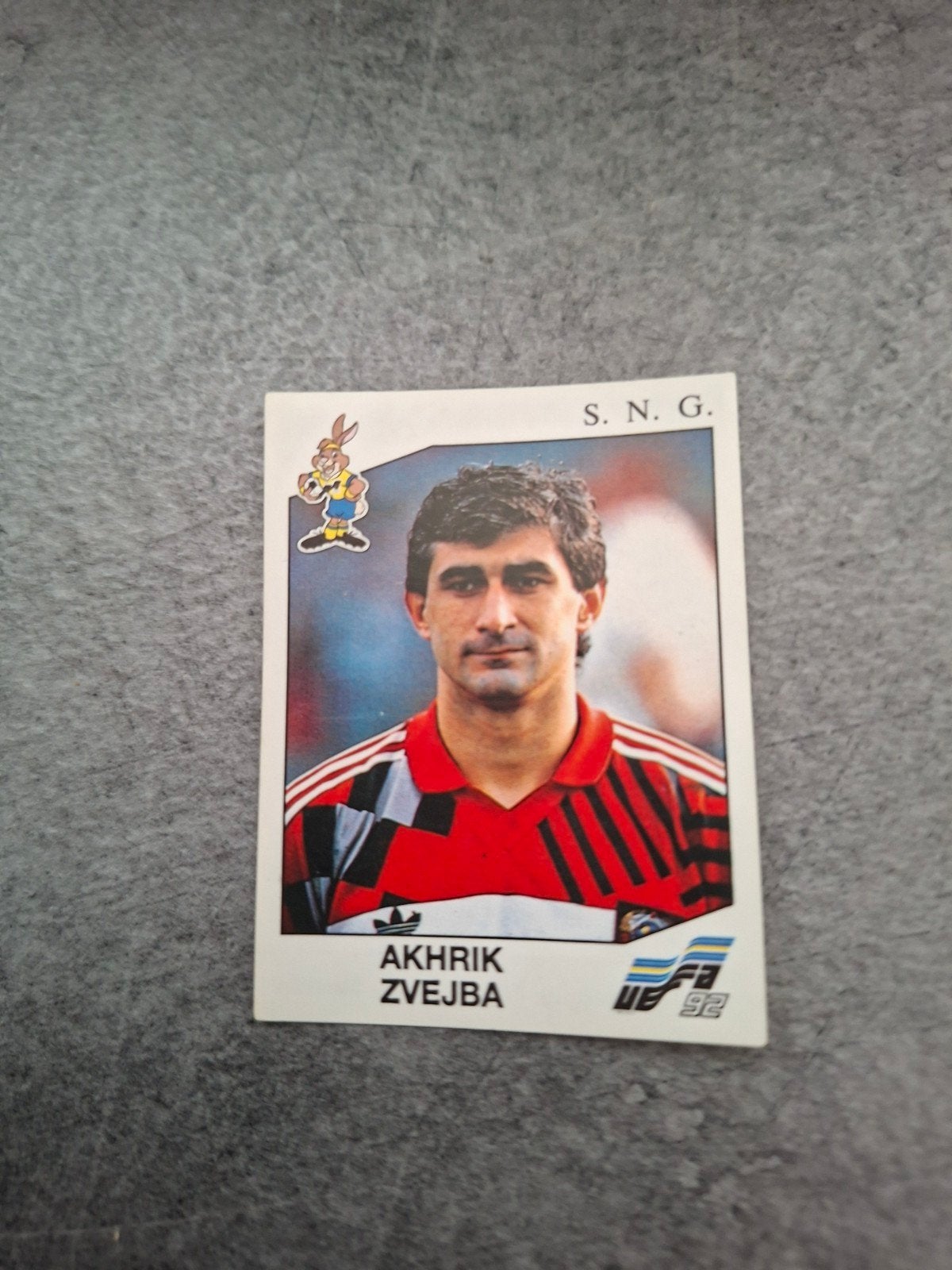 Panini sticker Euro 92 Zweden. Speler Akhrik Zvejba S.N.G., Verzenden, Zo goed als nieuw, Sticker
