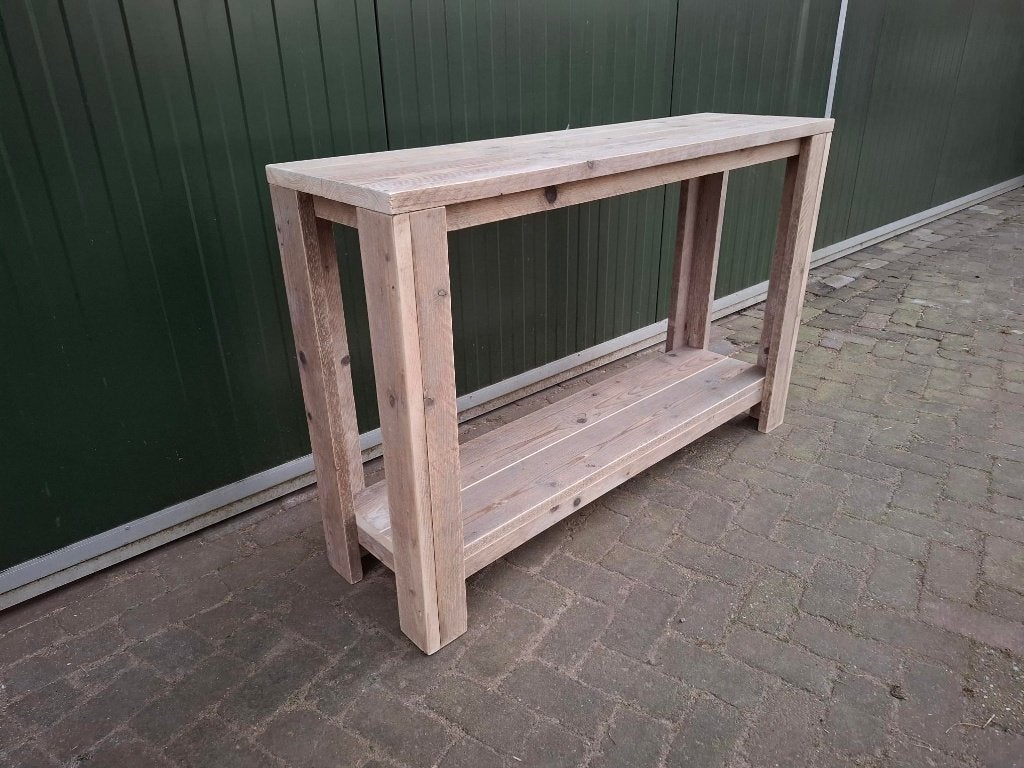 Side table van gebruikt steigerhout op maat gemaakt, Tuin en Terras, Ophalen of Verzenden, Nieuw, Rechthoekig, Hout