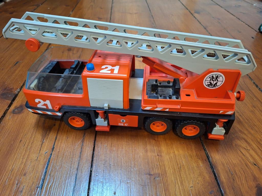 Vintage Playmobil Brandweerwagen Laddervoertuig 21, Kinderen en Baby's, Speelgoed | Playmobil, Ophalen of Verzenden, Gebruikt