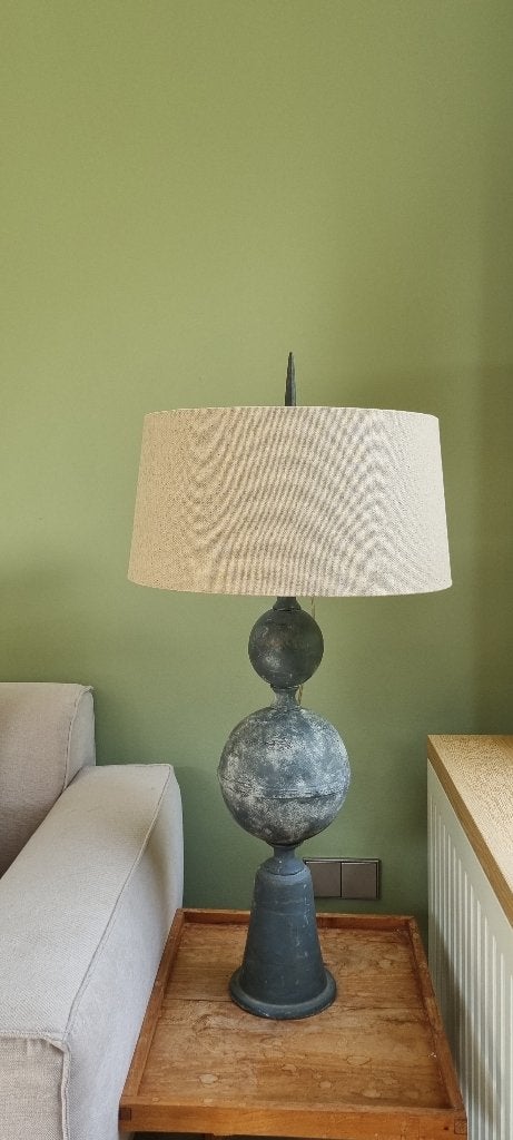 Uniek paar gietijzeren tafellampen, 93cm hoog, Ophalen, Gebruikt, Vintage, Metaal